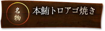 名物本鮪トロアゴ焼き